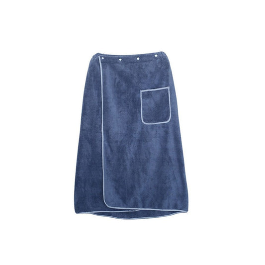 Men's towel bag , ultra-fine fiber towel soft and comfortable absorbent body bag with oversized button design, ( blue)