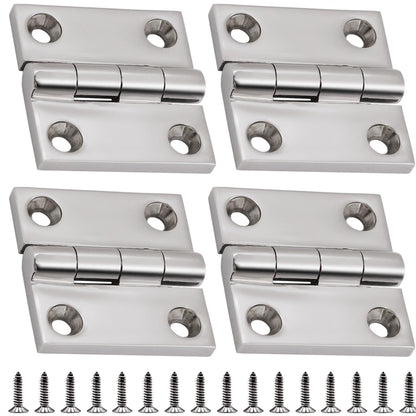 316 Stainless Steel Hinges Marine Grade 2" x 2" Heavy Duty Boat Hatch Hinge (50 mm X 50 mm) 4 Pack Casting Cabinet Door Hinge with Screws