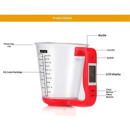 Digital Kitchen Scale and Measuring Cup Kitchen Measuring Cup Scale LCD Digital Display for Baking Tea Weighting Coffee