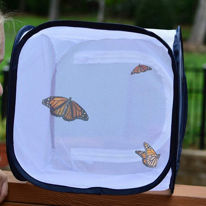 Butterfly Habitat,Outdoor Foldable Butterfly Cage Habitat Fine Mesh Stops - Mesh Panels for Air - Clear Window Panel for Easy Viewing
