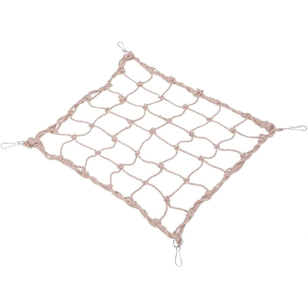Bird Rope Perch Swing Climbing Net Toy Parrot Hammock for Cockatiels Cockatoo Rat Gerbil Chinchilla（60*60cm）