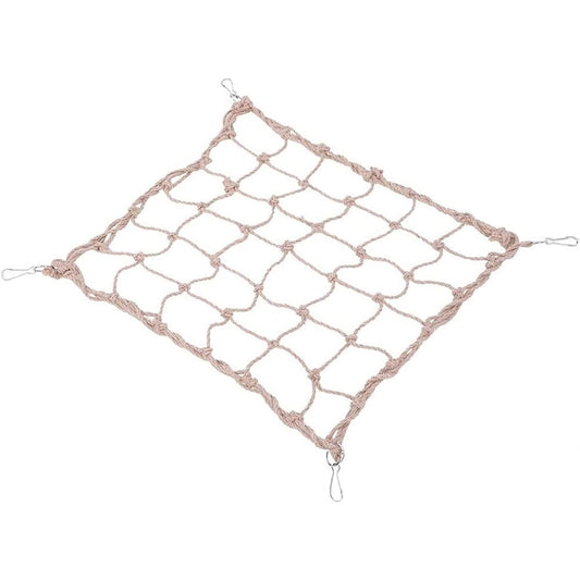 Bird Rope Perch Swing Climbing Net Toy Parrot Hammock for Cockatiels Cockatoo Rat Gerbil Chinchilla（60*60cm）