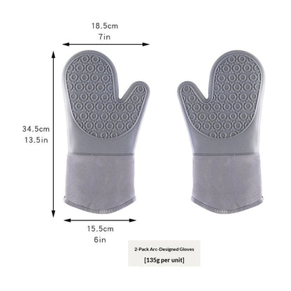 7PCS Oven Mitts and Pot Holders Sets - 480°F Heat Resistant Pot Holders and Oven Mitts, Extra Long Silicone Oven Mitts for Cooking, Non-Slip Oven Mitt with Soft Cotton Lining