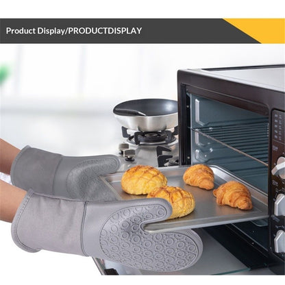 7PCS Oven Mitts and Pot Holders Sets - 480°F Heat Resistant Pot Holders and Oven Mitts, Extra Long Silicone Oven Mitts for Cooking, Non-Slip Oven Mitt with Soft Cotton Lining