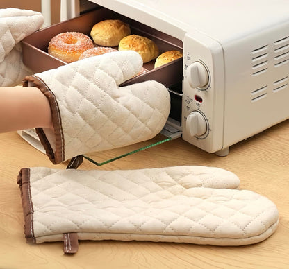 Cotton Oven a pair , High Heat Resistant Microwave Gloves, Kitchen Mitts for Baking,Cooking, BBQ, Small