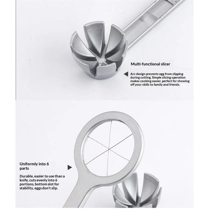 Best Utensils Stainless Steel Egg Slicer Wedger Cutter, Divides Hard Boiled Eggs Into 6 Equal Segments In One Action