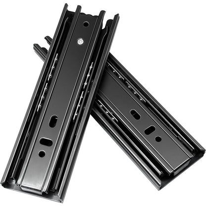 2 Pairs 8+6 Inch Full Extension Less Noise Drawer Slides all Bearing Side Mounted Drawer Slider Heavy Duty Drawer Slides, Black