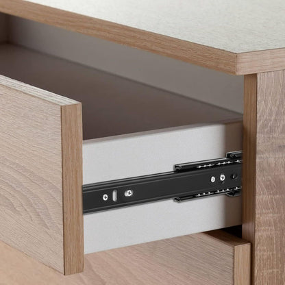 2 Pairs 8+6 Inch Full Extension Less Noise Drawer Slides all Bearing Side Mounted Drawer Slider Heavy Duty Drawer Slides, Black