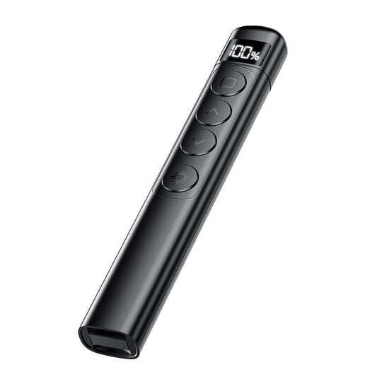 Wireless Presentation Clicker with Pointer Stick,Rechargeable Presenter Remote Light Pointer with Screen Stylus Pen and Digital Display