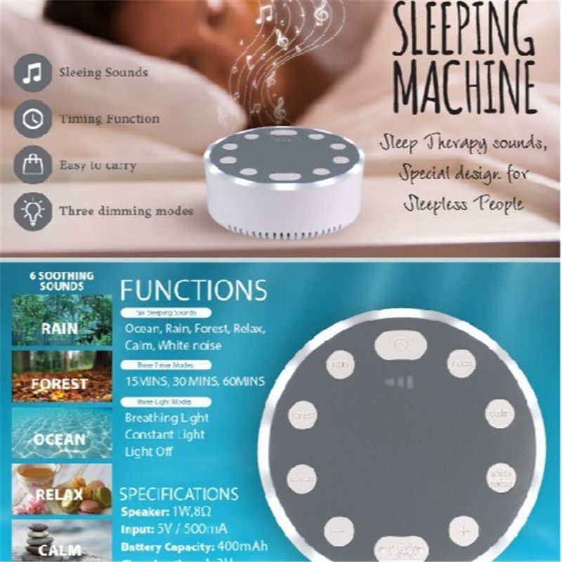 Sound Machine Night Light White Noise Noise Machine Looping Sounds Function Sleep Sounds Machine for Baby Kids Adult & Home Office Travel