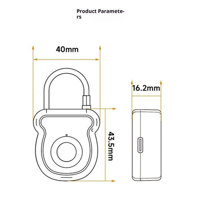 Fingerprint Padlock for Gym Locker w/USB Key, Biometric Lock 20 User for Luggage Backpack Case Toolbox Suitcase Zipper Handbag, Keyless Cable Latch for Travel Renter School Office Dorm