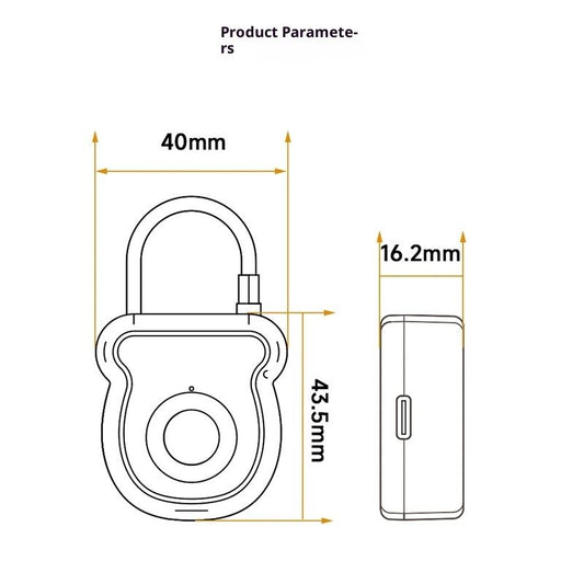 Fingerprint Padlock for Gym Locker w/USB Key, Biometric Lock 20 User for Luggage Backpack Case Toolbox Suitcase Zipper Handbag, Keyless Cable Latch for Travel Renter School Office Dorm