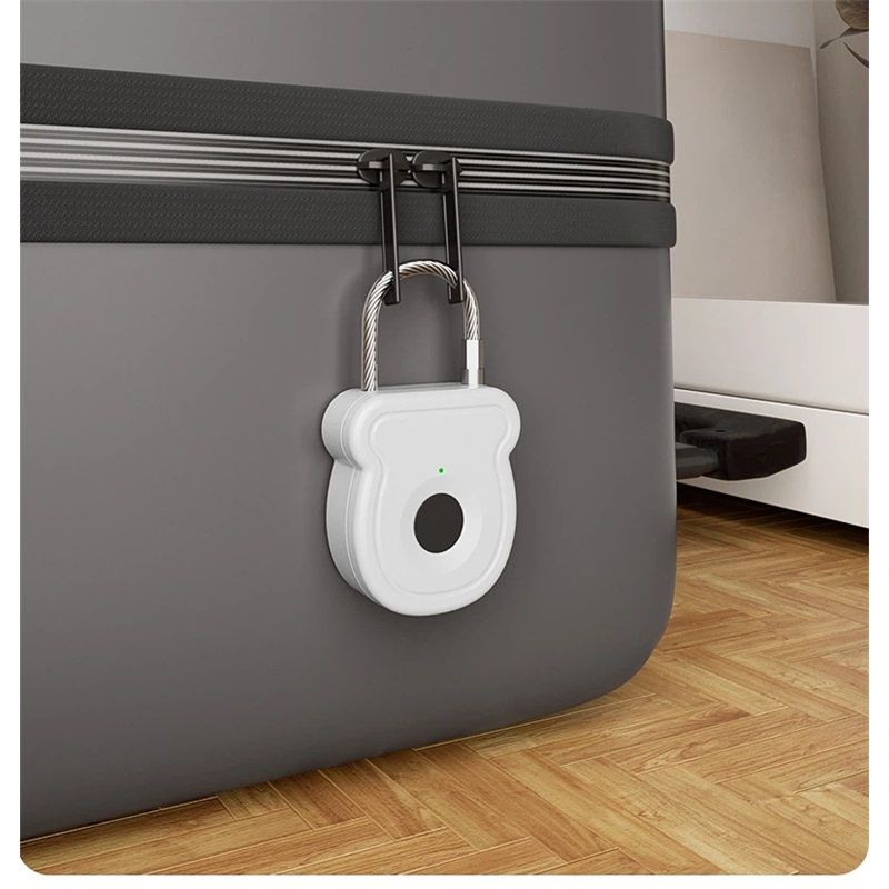 Fingerprint Padlock for Gym Locker w/USB Key, Biometric Lock 20 User for Luggage Backpack Case Toolbox Suitcase Zipper Handbag, Keyless Cable Latch for Travel Renter School Office Dorm