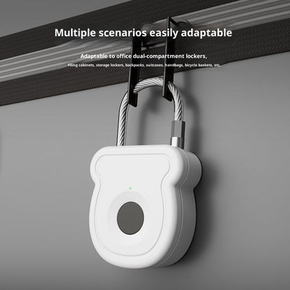 Fingerprint Padlock for Gym Locker w/USB Key, Biometric Lock 20 User for Luggage Backpack Case Toolbox Suitcase Zipper Handbag, Keyless Cable Latch for Travel Renter School Office Dorm