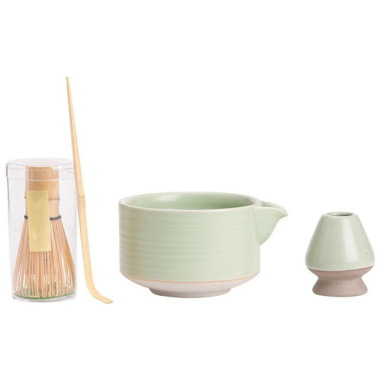 Matcha Whisk Set, Ceramic Matcha Kit Set Includes Matcha Bowl, Matcha Bamboo Scoop, Sifter 4 Pcs Matcha Kit for Matcha Lovers