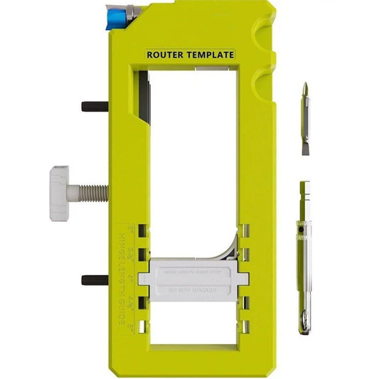 Door Hinge Jig, Door Hinge Mortiser, Router Template Fits for Door Hinges from 3” to 5” Length and Types of Square, Radius 1/4” or Radius 5/8”.