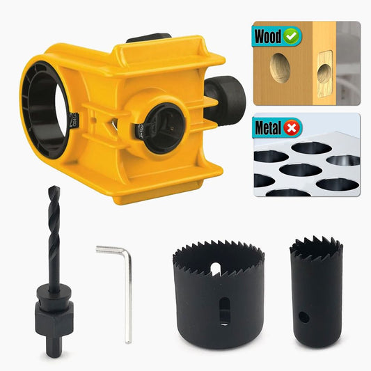 Door Lock Installation Kit,  For Metal or Wood Doors, 2 Adjustable Bushings, Easy Installation  with Hole Saw & Anti-Warp Backing Plates (Yellow)