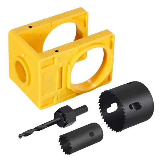 Door Lock Installation Kit, Hole Saw Set with Arbor Positioning Frame Guide Template, Door Lock Hole Cutter for Wood Doors