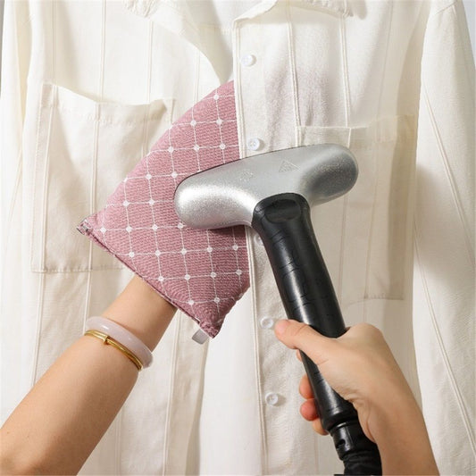 2 pack Garment Steamer Ironing Gloves Anti Steam Glove Heat Resistant Garment Steamer Mitt, Garment Steam Accessories for Clothes，pink