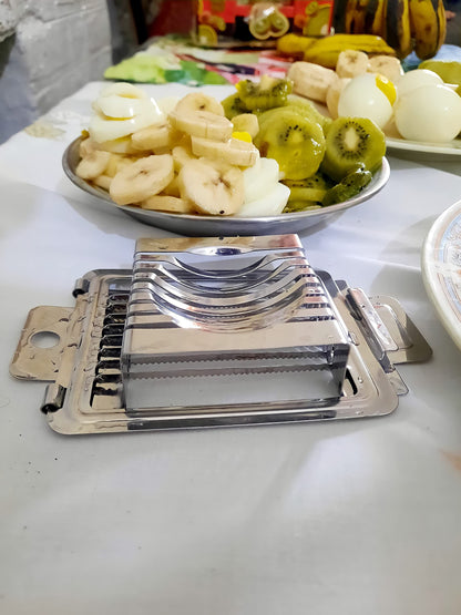 Multifunctional 403 Stainless Steel Egg Slicer for Hard Boiled Eggs Heavy Duty, Safe Egg Cutter, Kiwi Slicer, Banana Slicer