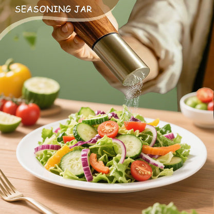 2pcs Salt and Pepper Grinder Set, Acacia Wooden Pepper Grinder with Adjustable Coarseness, Refillable Ceramic Blade Grind,Gold Pepper Mill for Kitchen