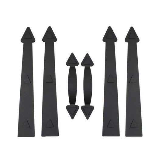 Magnetic Decorative Garage Door Curb Appeal Faux Hinges Handles Hardware Kit Color Black Household Essentials Garage Handle and Hinge Magnets