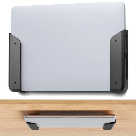 Wall & Under Desk Laptop Mount Holder with Adhesive & Screws in,1.1"/ 28 mm Thick,Anti-Scratch Pads,Universal for MacBooks,Surface,Keyboards,Tablets,Switch &More（Only bracket）