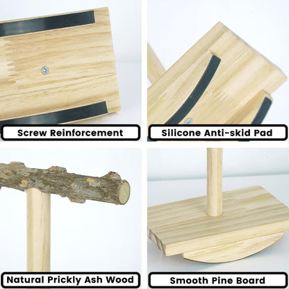 Bird Perch Training Parakeet Toys Interactive Cockatiel Perches, Wooden Bird Swing Playground Stand Parrot Enrichment Toy for Parakeet, Cockatiel,