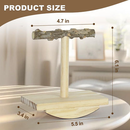 Bird Perch Training Parakeet Toys Interactive Cockatiel Perches, Wooden Bird Swing Playground Stand Parrot Enrichment Toy for Parakeet, Cockatiel,