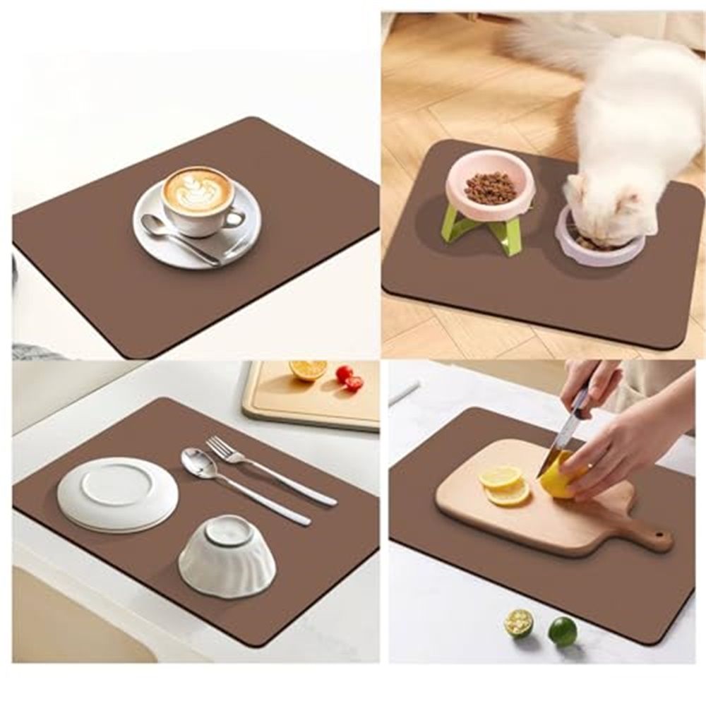 Coffee Mat Hide Stain Rubber Backed Absorbent Dish Drying Mat for Kitchen Counter Fits Under Coffee Maker & Machine 40*60cm