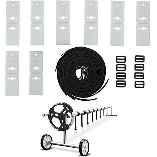 Solar Cover Reel Attachment Kit 24Pcs Pool Solar Cover Reel Attachment Straps Kit Cover Reel Straps Kit for Inground Swimming Pool
