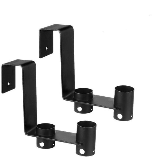 2 Pcs Pool Fence Hooks, Pool Tool Organizer, for Hanging Pool Cleaning Accessory, Pool Pole,Brush, Leaf Skimmer Net,Vacuum Head, Suitable 3/4 Inch to 1-1/4 inch Railing (Black)
