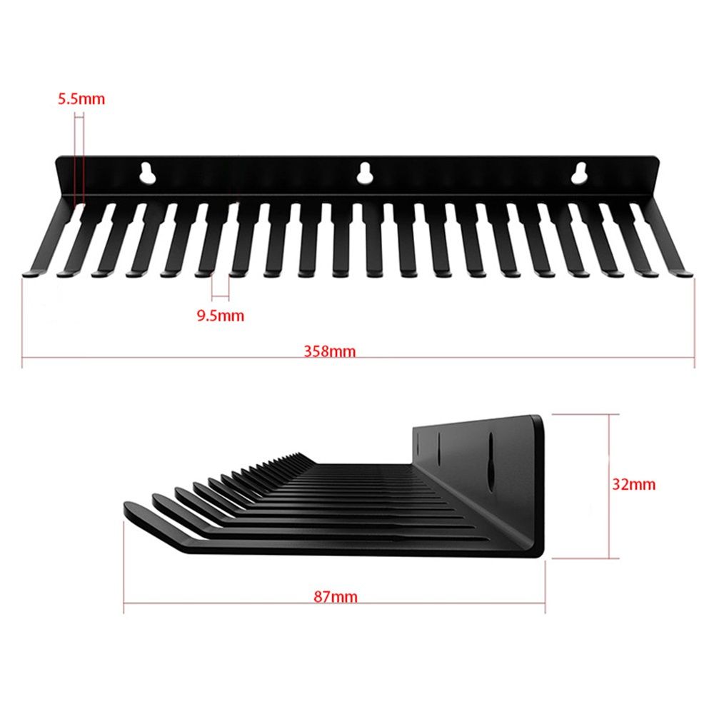 Wall Mount Cable Hanger Cord Rack Organizer Cable Holder Cable Storage with 19 Cable Slots Width from 5.5 to 9.5mm for Cord Management