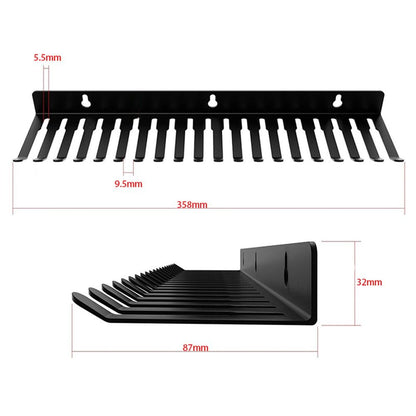 Wall Mount Cable Hanger Cord Rack Organizer Cable Holder Cable Storage with 19 Cable Slots Width from 5.5 to 9.5mm for Cord Management