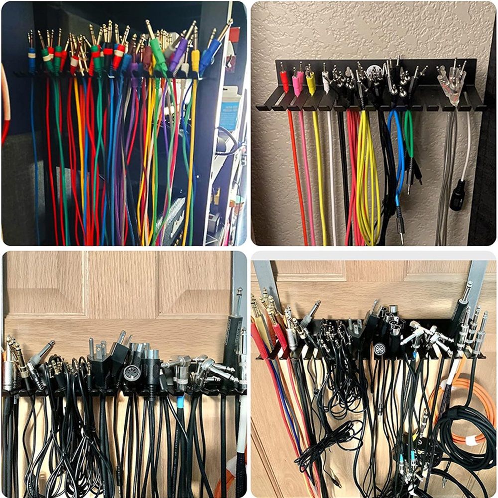 Wall Mount Cable Hanger Cord Rack Organizer Cable Holder Cable Storage with 19 Cable Slots Width from 5.5 to 9.5mm for Cord Management