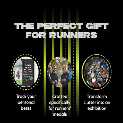 Medal Hanger Display for Runners, Marathon Medal Holder Display Wall Hanger and Race Bib Boards Holder with Chalkboard Marker
