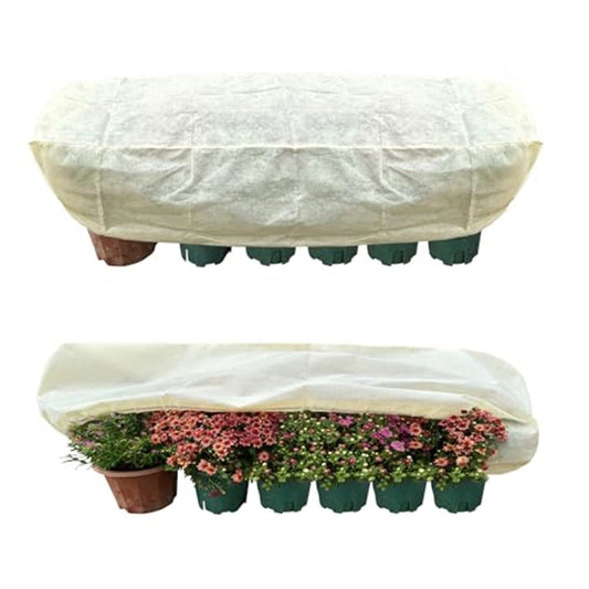 Plant Cover Freeze Protection, Winter Plant Covers, Plant Frost Cover, Tree Plant Freeze Protection Covers, Planter Plant Winter Frost Blanket with Zip Drawstring,2 Pack (59x17.7x15.7INCH)