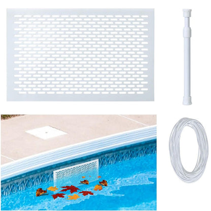Skimmer Guard Kit Pool Skimmer Net Leaf Skimmer Catcher Shield Protective Spring Action Net System Leaf Protection Debris Prevent Blockage Easy Assembly Durable White
