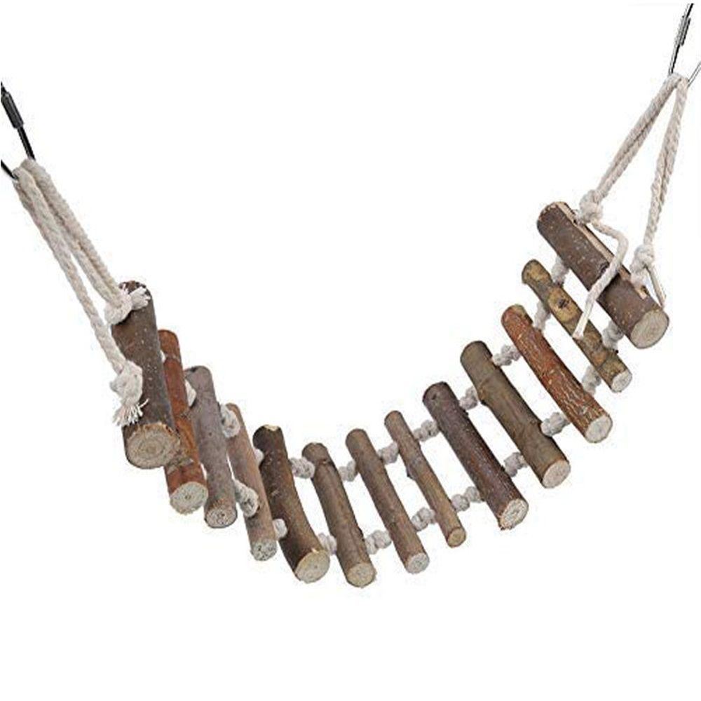 Rope Ladder Bird Toy, Bird Ladder Rope Wooden Ladder Swing Ladder Toy for Parrots Pet Hamster Parrot Parrot Perch for Cage Hanging Pet Bird Cage Accessories（10*60cm）