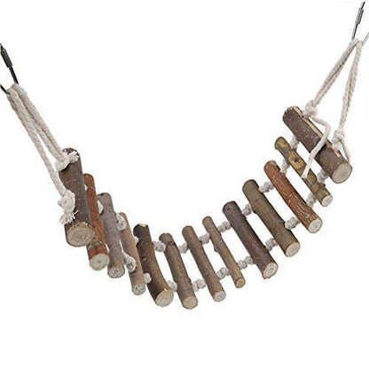 Rope Ladder Bird Toy, Bird Ladder Rope Wooden Ladder Swing Ladder Toy for Parrots Pet Hamster Parrot Parrot Perch for Cage Hanging Pet Bird Cage Accessories（10*60cm）