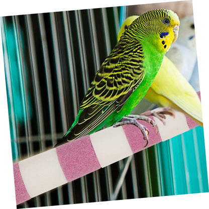 Frosted Bird Rod Toy for Parrots and Parakeets Sturdy Chewing Stand Screw Mount Bird Perch for Cage Accessories Suitable for Budgerigars and Cockatiels（2*20cm white+pink）