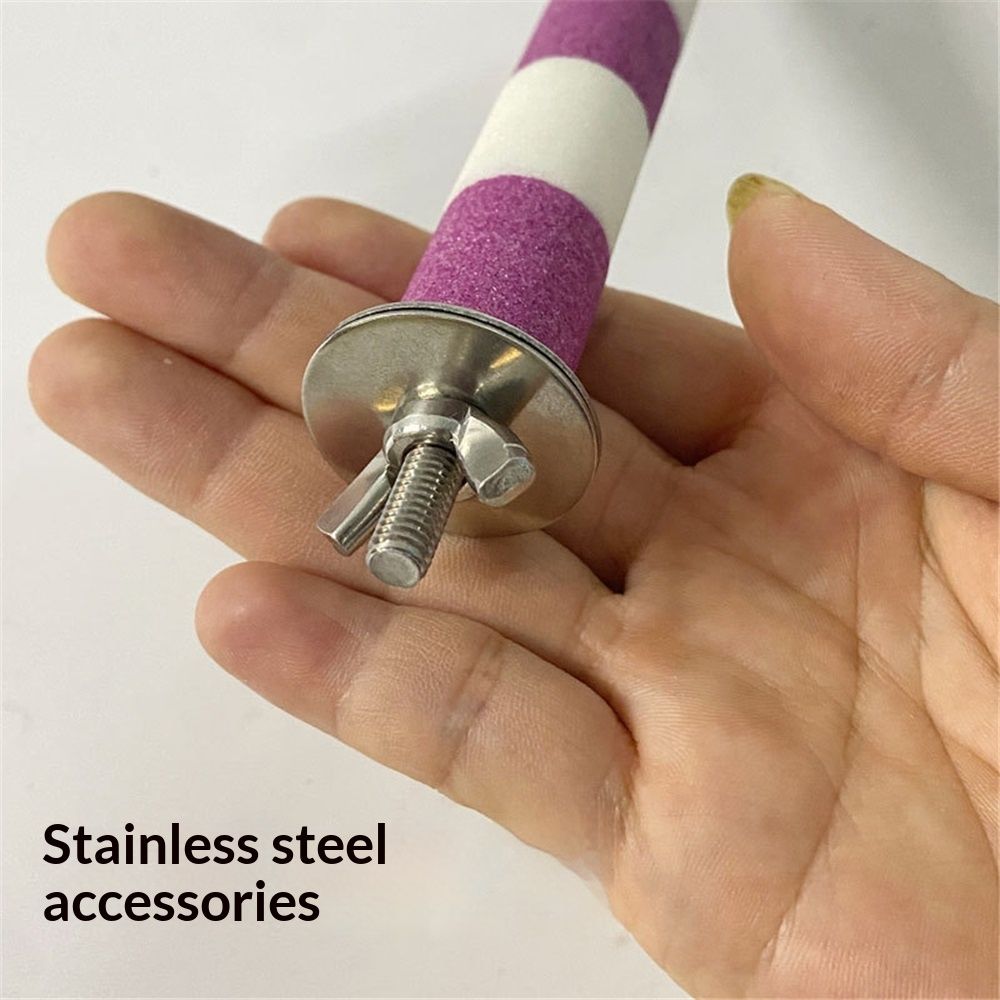Frosted Bird Rod Toy for Parrots and Parakeets Sturdy Chewing Stand Screw Mount Bird Perch for Cage Accessories Suitable for Budgerigars and Cockatiels（2*20cm white+pink）