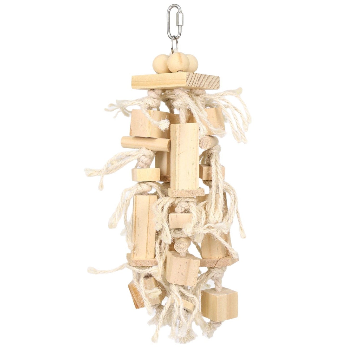 Blocks Natural Wood Large Bird Toy - Parrot Toys - Bird Toys for Parrots, Cockatoos, Macaws, Large Birds（log）