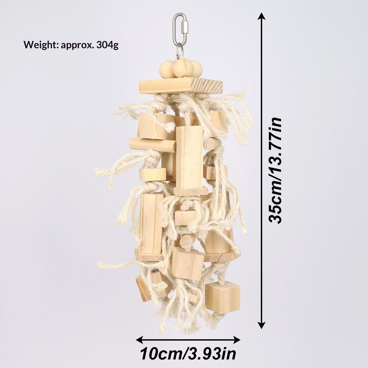 Blocks Natural Wood Large Bird Toy - Parrot Toys - Bird Toys for Parrots, Cockatoos, Macaws, Large Birds（log）