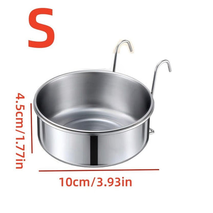 Stainless Steel Hook Cup  Bird Toys Liquid Water Food Parrot Parrotlet African Grey , Water Cup Suspension（S）