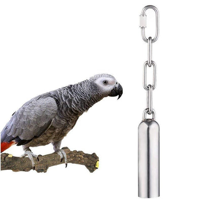 2 Pcs Stainless Steel Bell Bird Toys Chew Toy Heavy Duty Bird Cage Stand Toys for Parrot, Macaw, African Greys, Small Cockatoo, Parakeet, Cockatiels（20.5cm）