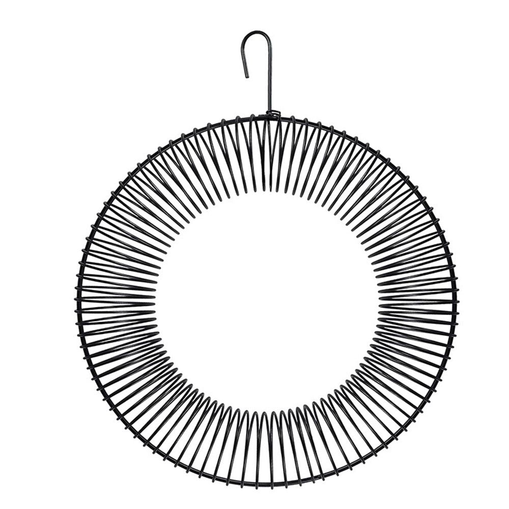 Whole Peanut black Wreath Feeder for Squirrels and Blue Jays,  Round Hanging Bird Feeder for Feeding Birds and Squirrels, 16" L x 12" W , Black