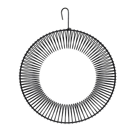 Whole Peanut black Wreath Feeder for Squirrels and Blue Jays,  Round Hanging Bird Feeder for Feeding Birds and Squirrels, 16" L x 12" W , Black