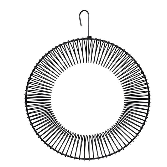 Whole Peanut black Wreath Feeder for Squirrels and Blue Jays,  Round Hanging Bird Feeder for Feeding Birds and Squirrels, 16" L x 12" W , Black