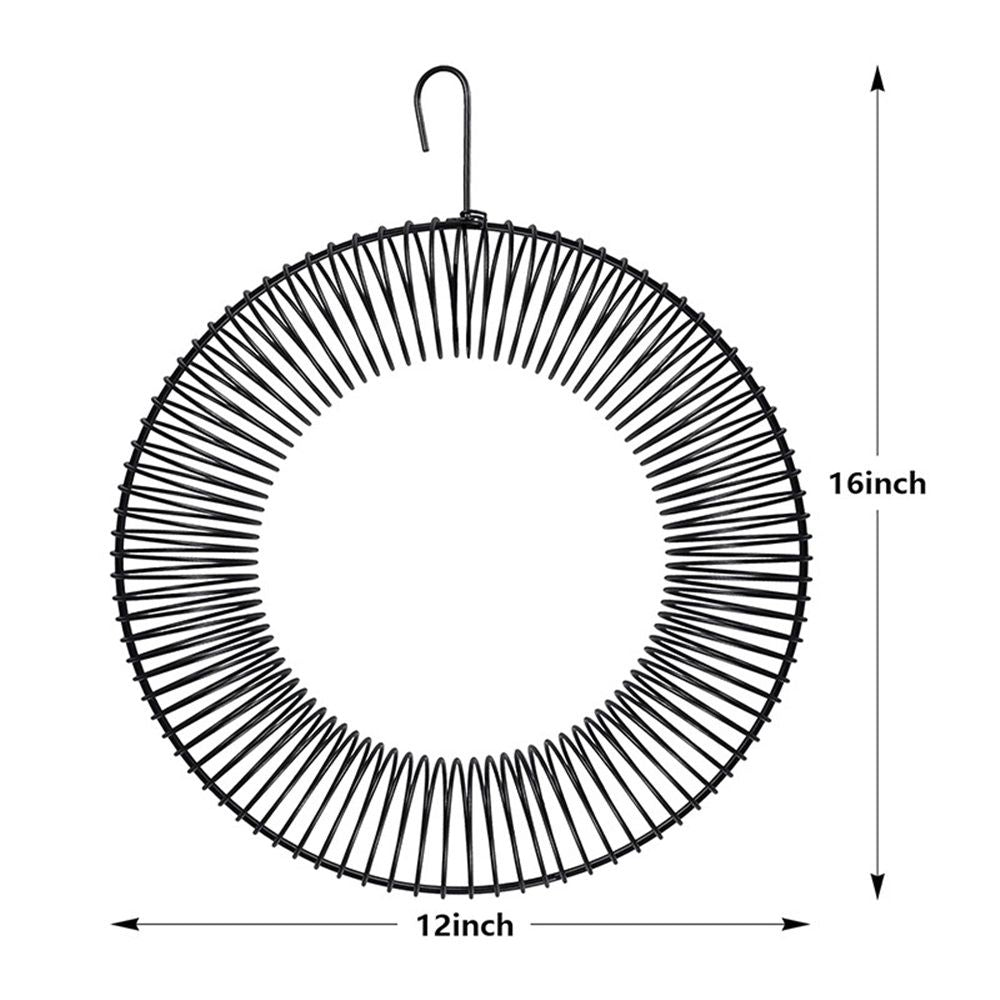 Whole Peanut black Wreath Feeder for Squirrels and Blue Jays,  Round Hanging Bird Feeder for Feeding Birds and Squirrels, 16" L x 12" W , Black